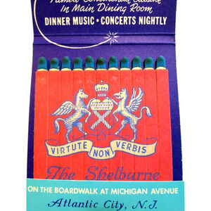Hotel Shelburne Feature Matchbook Atlantic City Vintage NOS Unused 2 Full Packs